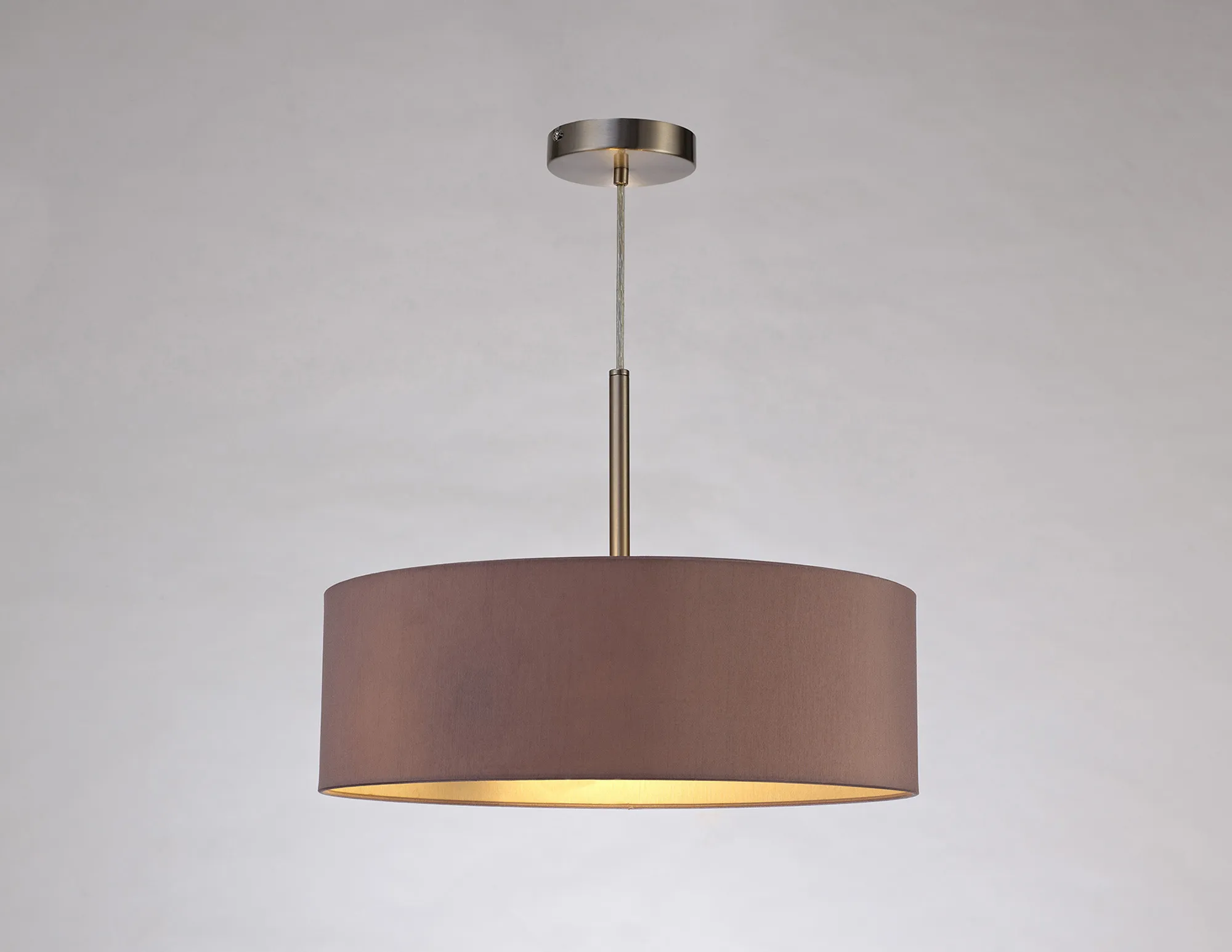 Baymont 45cm 3 Light Pendant Satin Nickel, Taupe/Halo Gold DK0718  Deco Baymont SN TA